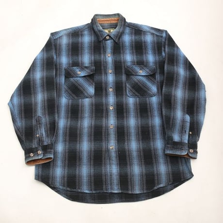 90s Cotton Flannel Ombre Plaid Shirt