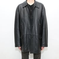 Black Lamb Leather Half Coat