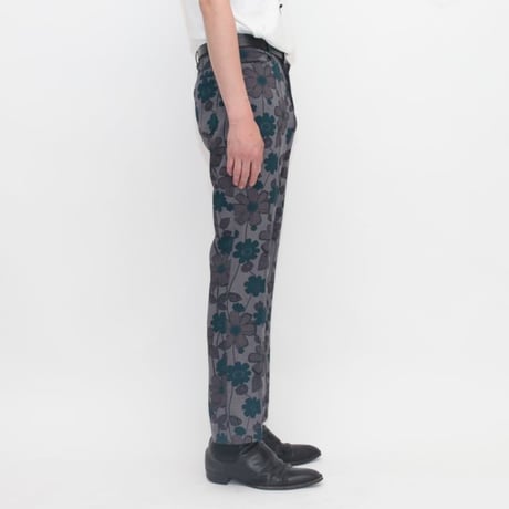 Flower Pattern Boots-Cut Pants