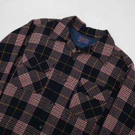 60's Pendleton Open Collared Wool Plaid Shirt