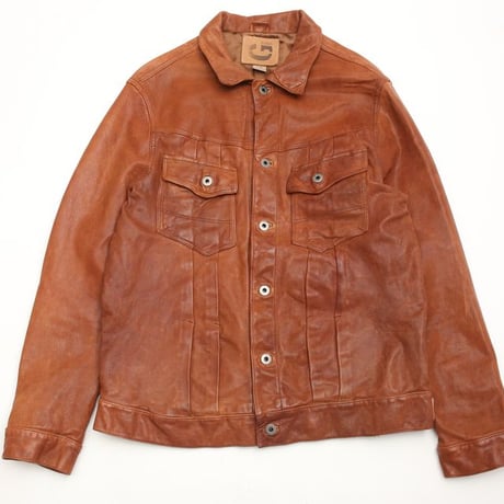 Vintage Trucker Type Leather Jacket