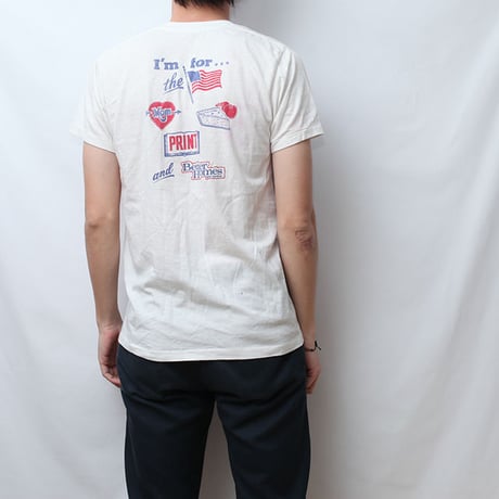 80sプリント T-Shirt God Bless