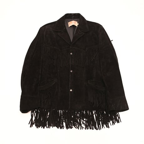 Black Suede Fringe Leather Jacket
