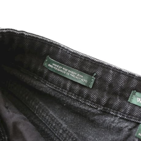 Black Denim Damage Baggy Pants