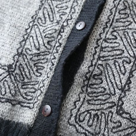 Mohair Blend Wool Knit Cardigan