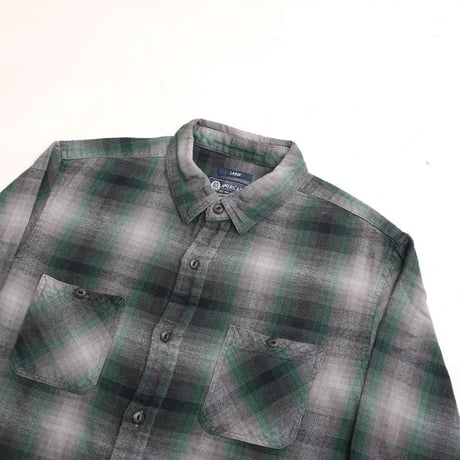 Ombre Plaid Cotton Flannel Shirt