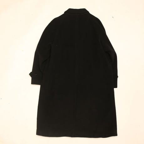 Black Wool Balmacaan Coat