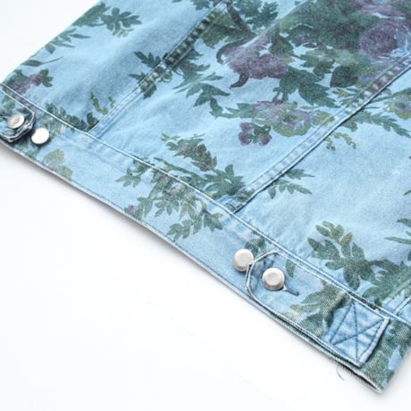 Flower Pattern Denim Trucker Jacket