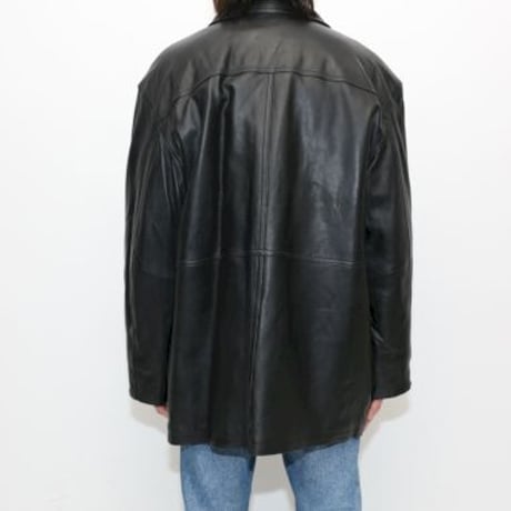 Black Lamb Leather Coat