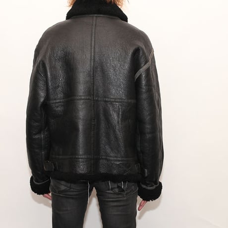 B-3 Mouton Leather Jacket Black