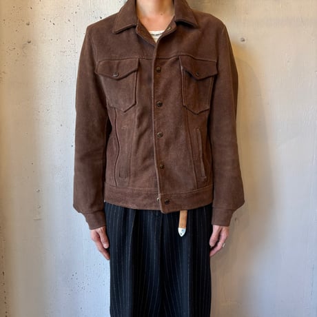 80-90s Schott Suede Trucker Jacket