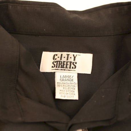 Rayon Plain Black L/S Shirt