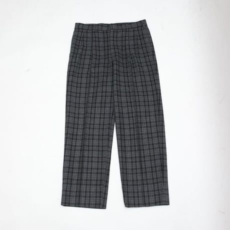 Wool 2Tuc Plaid Slacks