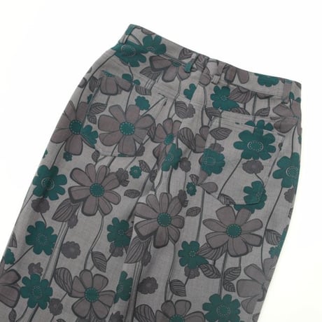 Flower Pattern Boots-Cut Pants