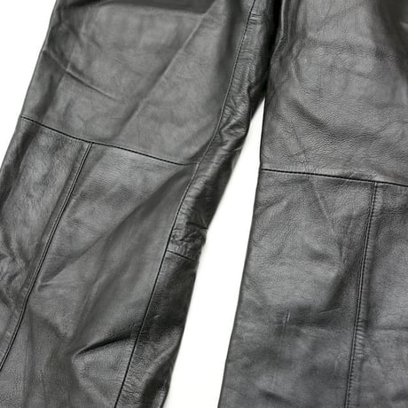 Black Leather Flared Pants