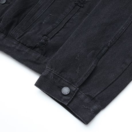 Embroidery Black Denim Jacket