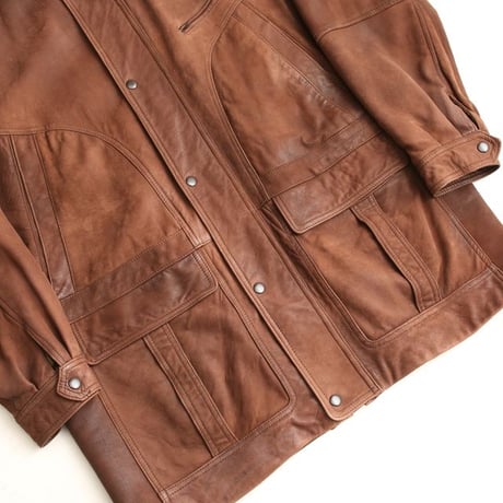 Brown Leather Half Coat
