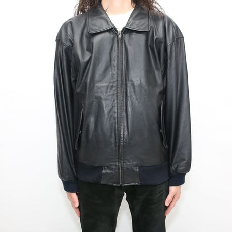 Black Rib Leather Jacket