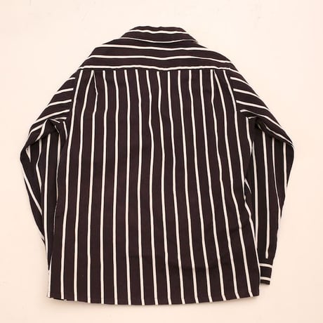 Black × White Striped Open Collared Shirt