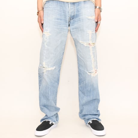 Levi's 501 Red Line Damage Denim Pants