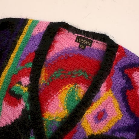 Mohair Brend Knit Cardigan Loose Silhouette
