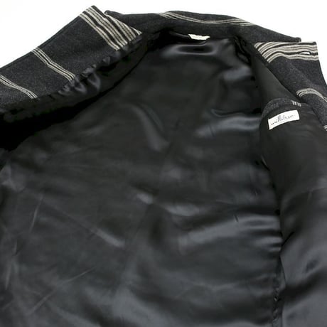Border Pattern Wool Coat Made In Italy