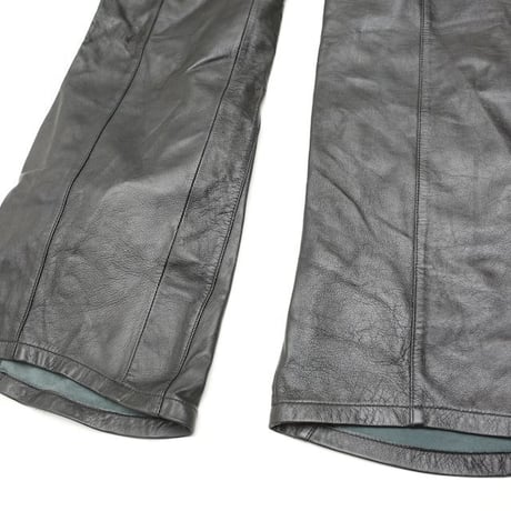 Black Leather Flared Pants