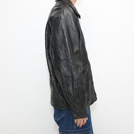 Black Leather Jacket Loose Silhouette