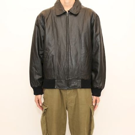 Rib Leather Jacket