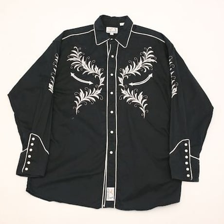 Black Embroidery Western Shirt
