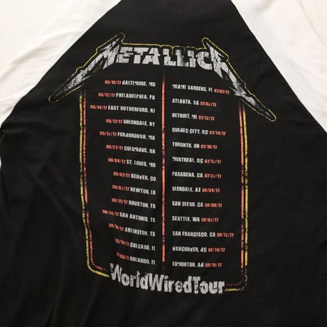 Metallica World Wired Tour 2017 Raglan Sleeve T-Shirt