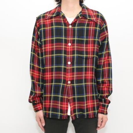 70's Rayon Plaid L/S Shirt