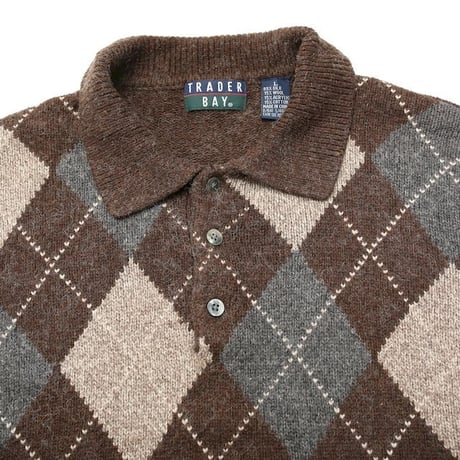 Silk Blend Argyle Pattern Sweater