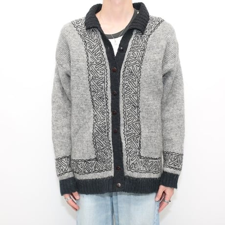 Mohair Blend Wool Knit Cardigan