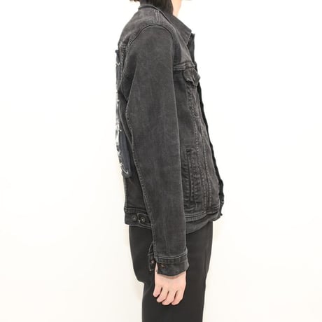 Levi's Black Denim Jacket Patch Remake