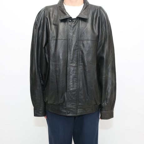 Black Lamb Leather Jacket Loose Silhouette