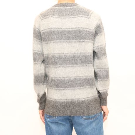 Border Pattern Mohair Knit Sweater