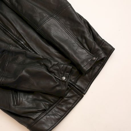Andrew Marc Stand Collared Black Lamb Leather Jacket