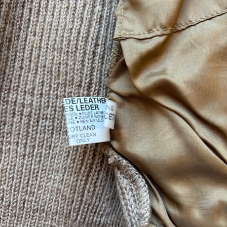 Norm Thompson Suede × Wool Knit Cardigan MADE IN GREAT BRITAIN