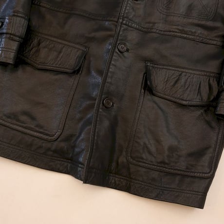 Domon Black Leather Coat