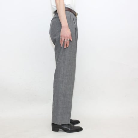Linen × Cotton  2Tuc Plaid Slacks