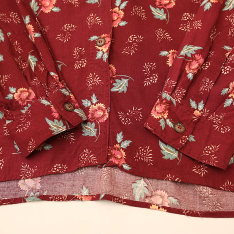 Flower Pattern Rayon L/S Shirt