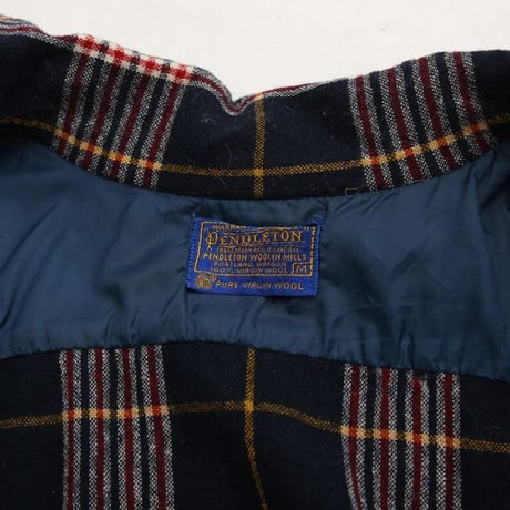 60's Pendleton Open Collared Wool Plaid Shirt