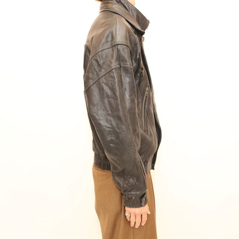 Layered Gimmick Black Leather Jacket | Strato