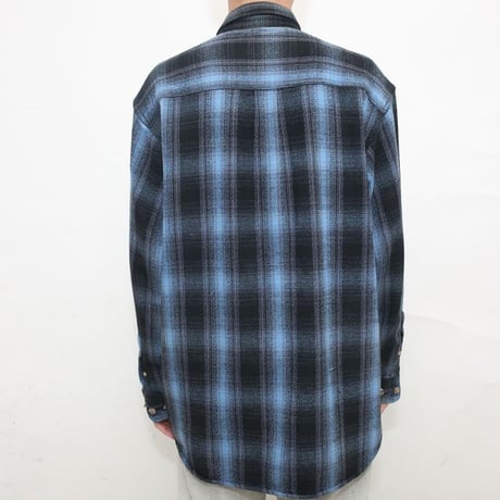 90s Cotton Flannel Ombre Plaid Shirt