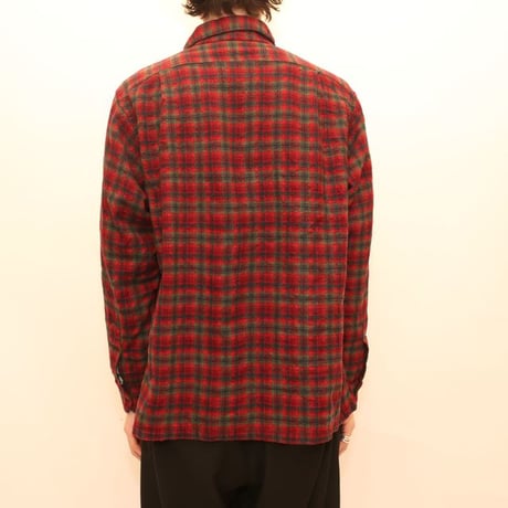 60's Pendleton Open Collar Wool Checked L/S Shirt