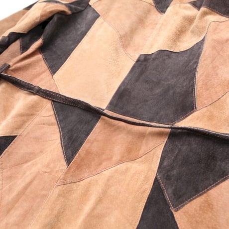 Patchwork Leather Coat