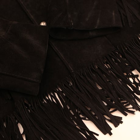Black Suede Fringe Leather Jacket