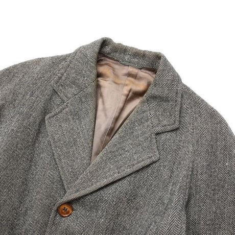 Herringbone Tweed Wool Coat