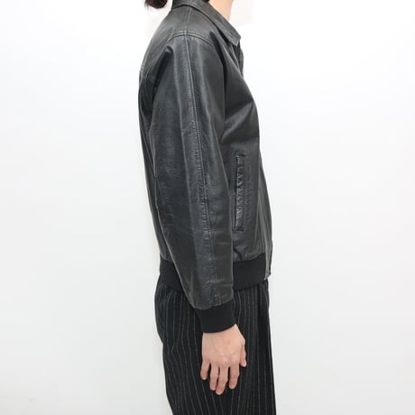 Black Rib Leather Jacket